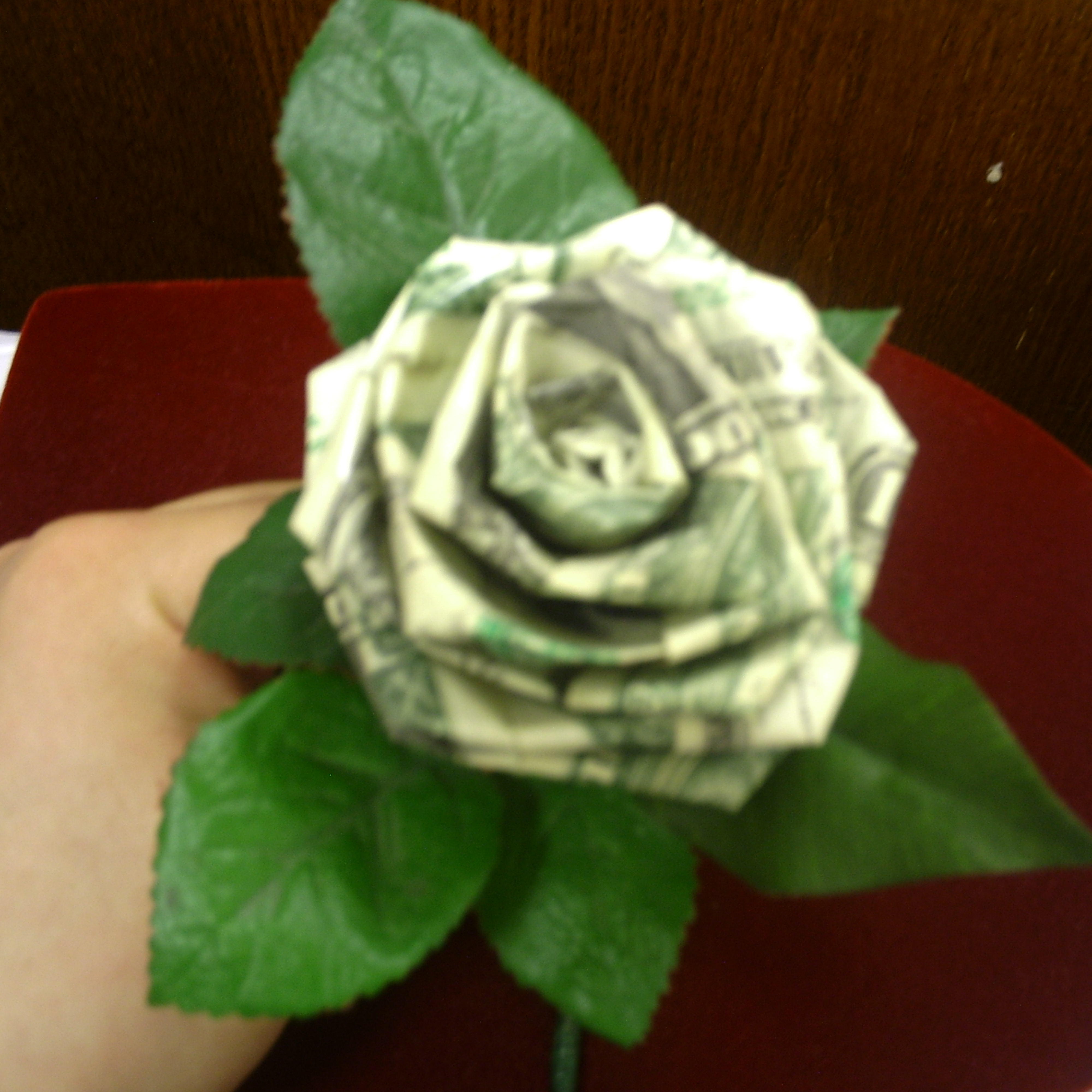 make money origami rose